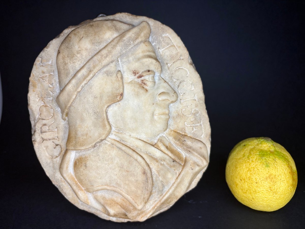 Girolamo Ticciati (1679–1745) Marble Medallion Male Profile-photo-1
