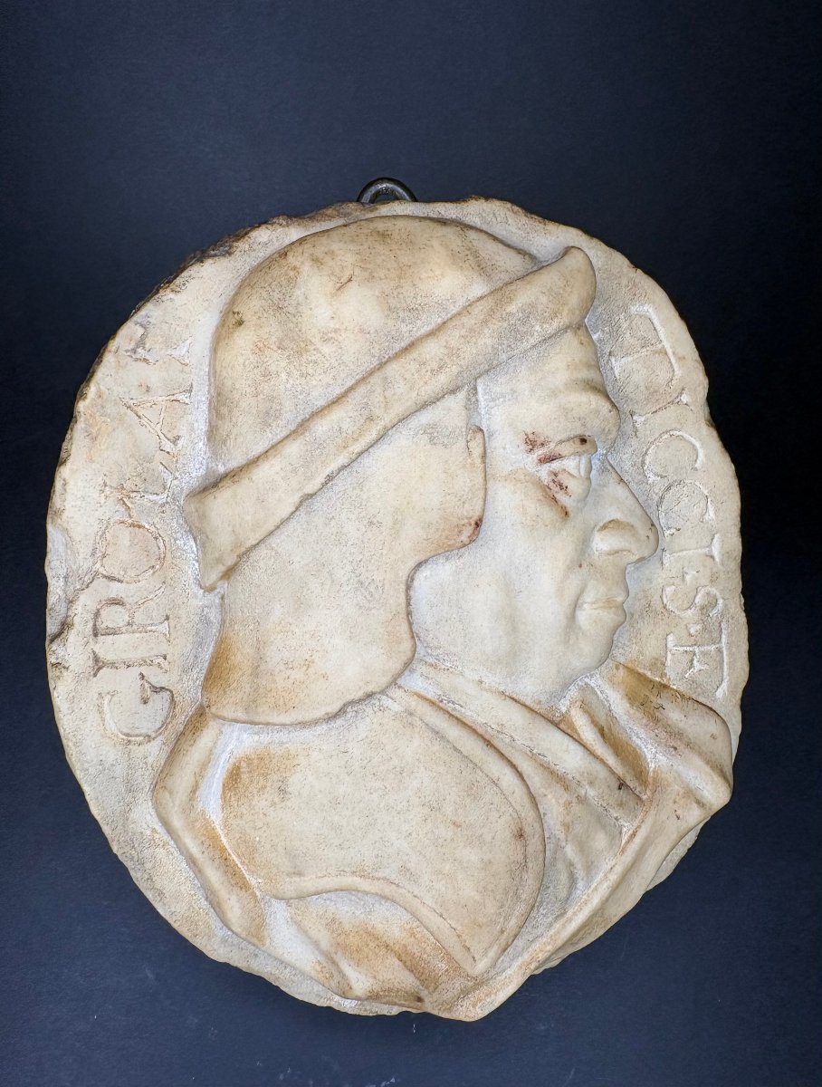 Girolamo Ticciati (1679–1745) Marble Medallion Male Profile-photo-6