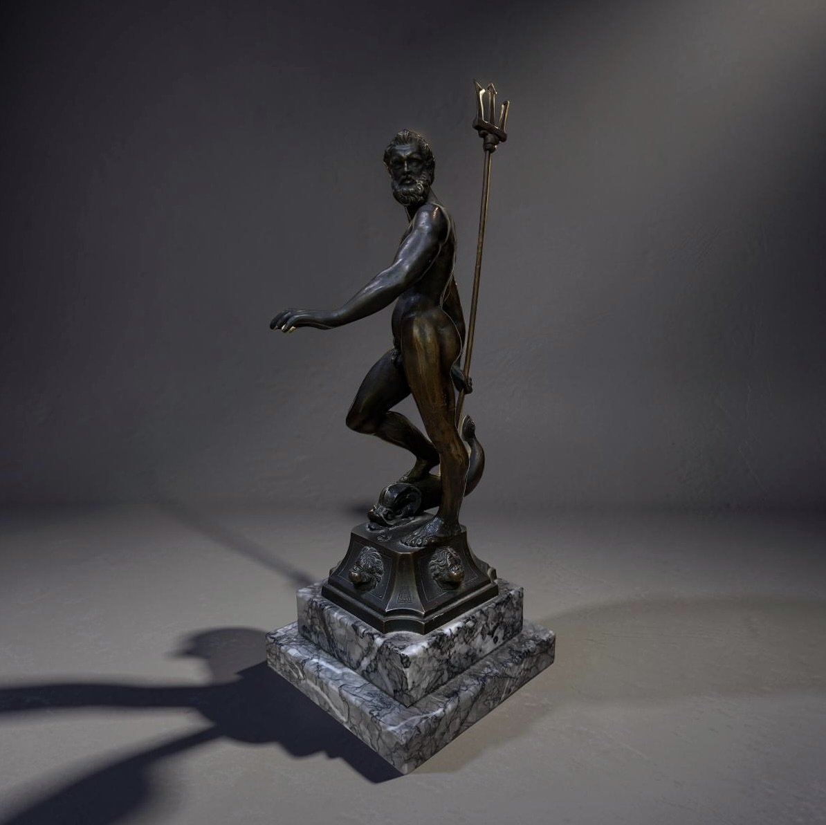Statue en Bronze de Neptune d'aprés Jean de Boulogne Fonderie venturi
