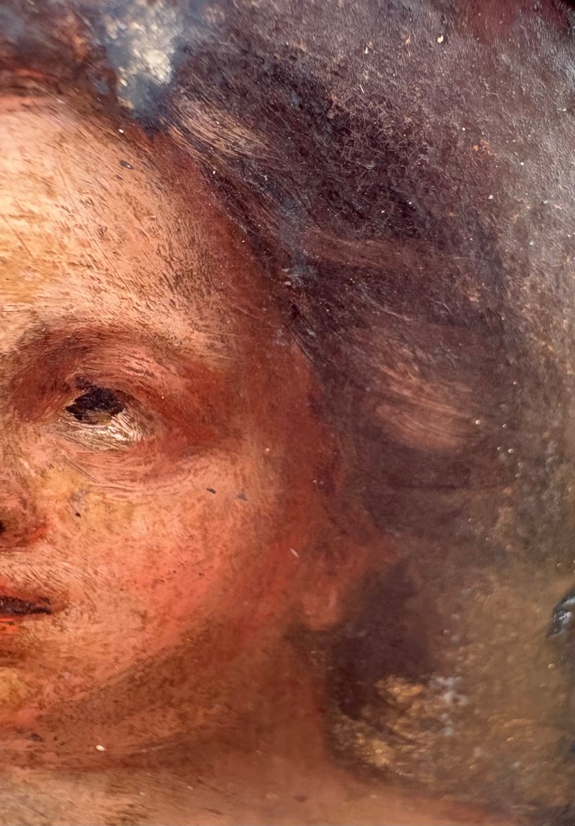 Portrait de Femme Miniature sur Cuivre, XVIIe siècle-photo-4