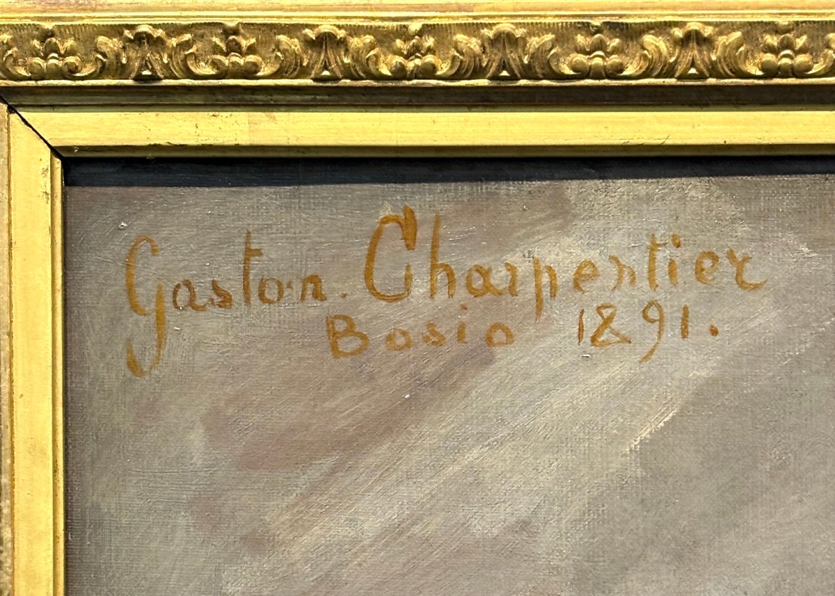 Gaston Charpentier-Bosio (1858-1923) Imposante Portrait de Jeune Fille-photo-4