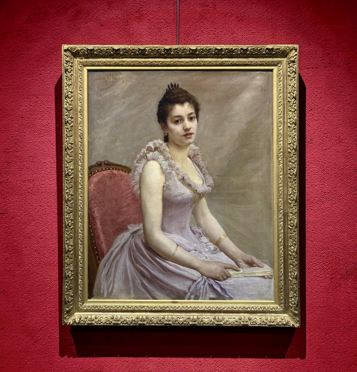 Gaston Charpentier-Bosio (1858-1923) Imposante Portrait de Jeune Fille