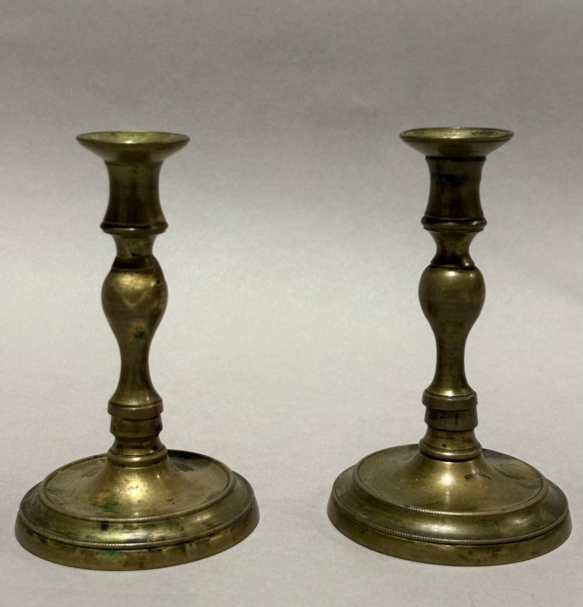 18th Italian Pair Of Miniature Candlesticks For A Portable Altar-photo-3