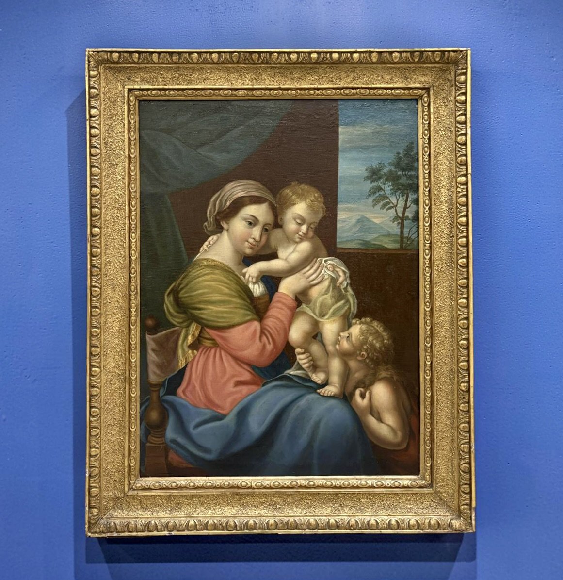 Vierge à l'Enfant d'après Giovanni Battista Salvi, Ecole Italienne, milieu du XIXe siècle-photo-2