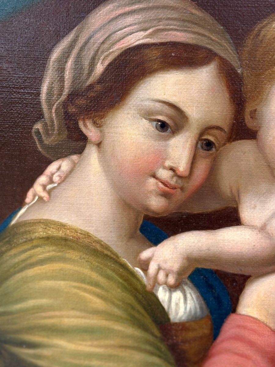 Vierge à l'Enfant d'après Giovanni Battista Salvi, Ecole Italienne, milieu du XIXe siècle-photo-4