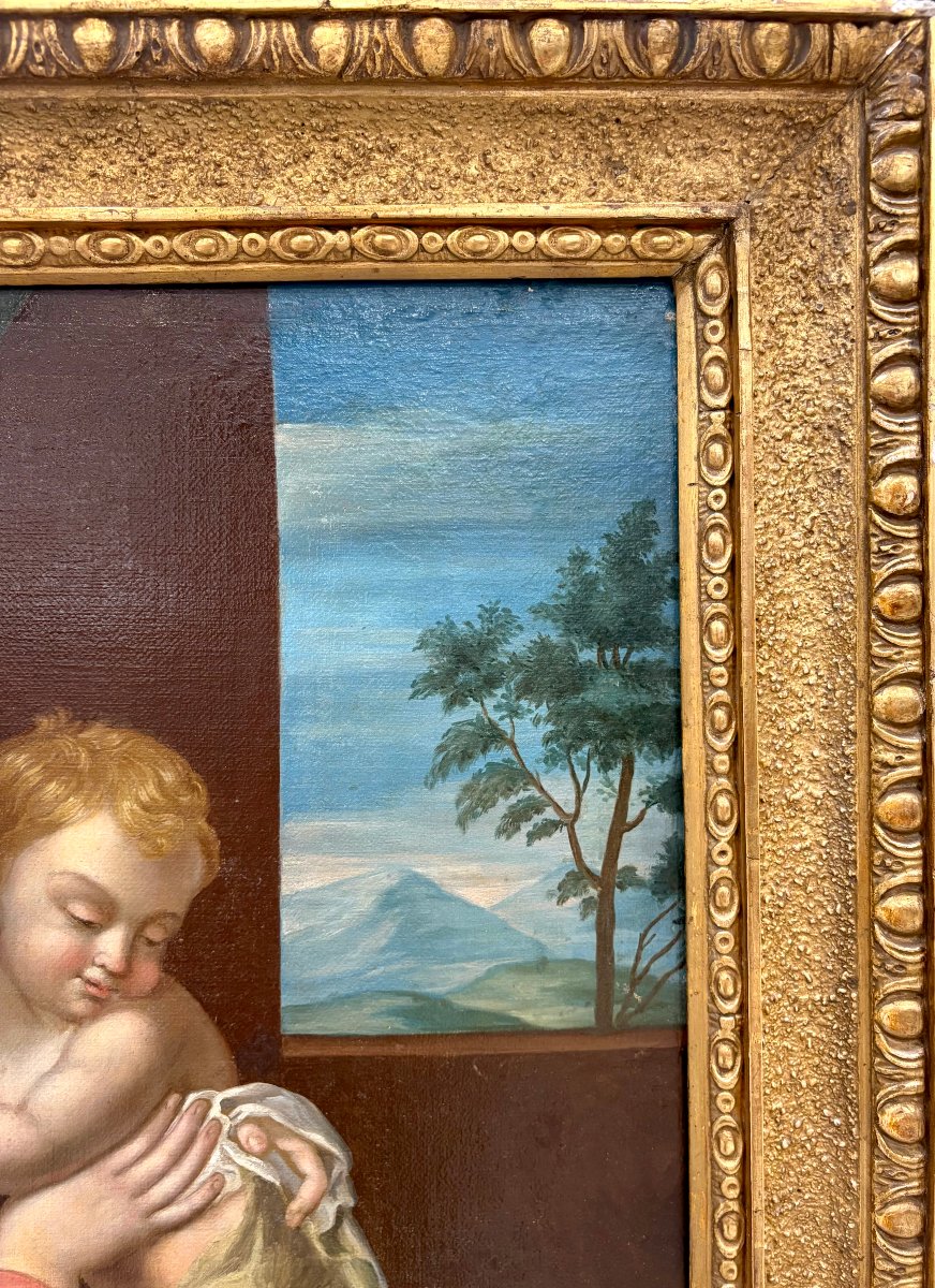 Vierge à l'Enfant d'après Giovanni Battista Salvi, Ecole Italienne, milieu du XIXe siècle-photo-4