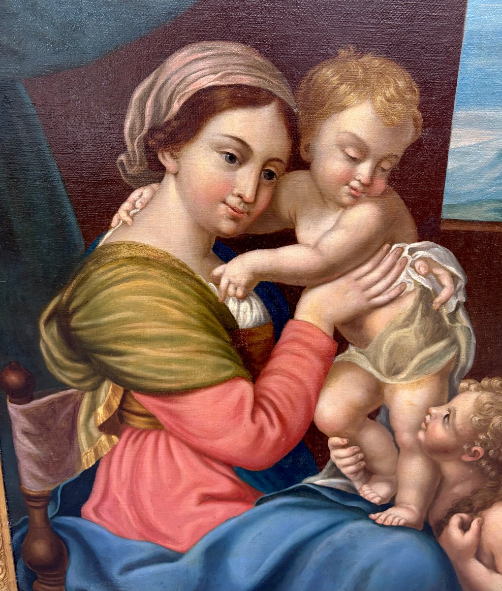 Vierge à l'Enfant d'après Giovanni Battista Salvi, Ecole Italienne, milieu du XIXe siècle-photo-5