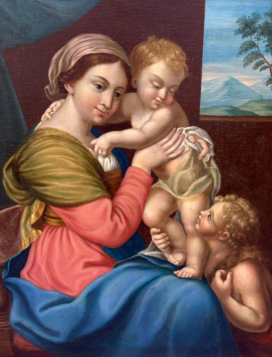 Vierge à l'Enfant d'après Giovanni Battista Salvi, Ecole Italienne, milieu du XIXe siècle