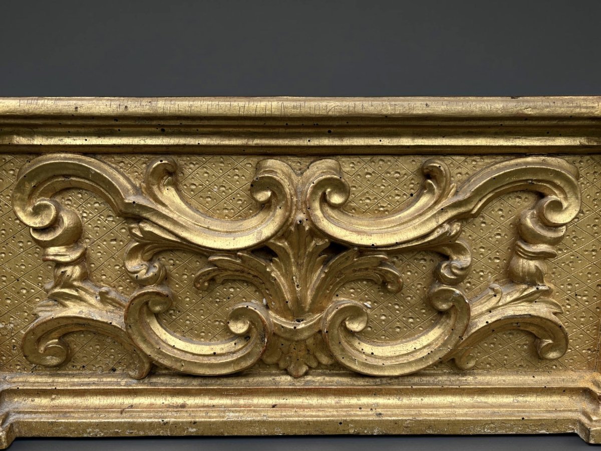 Baroque Altar Predella, Gilded Wood, Early 18th Century-photo-4