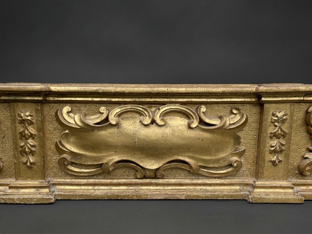 Baroque Altar Predella, Gilded Wood, Early 18th Century-photo-2