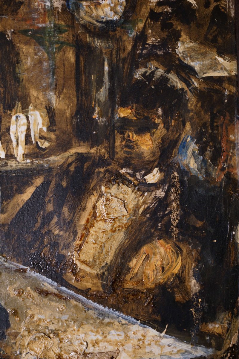Antonio Fuentes (tanger 1905-1995) "Au Café"  Le Picasso de Tangeri-photo-3