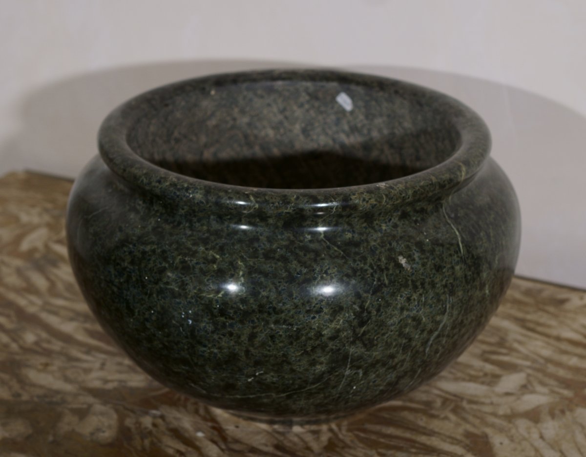 Impressive Roman Vase In Serpentine Marble From The Grand Tour Period-photo-2