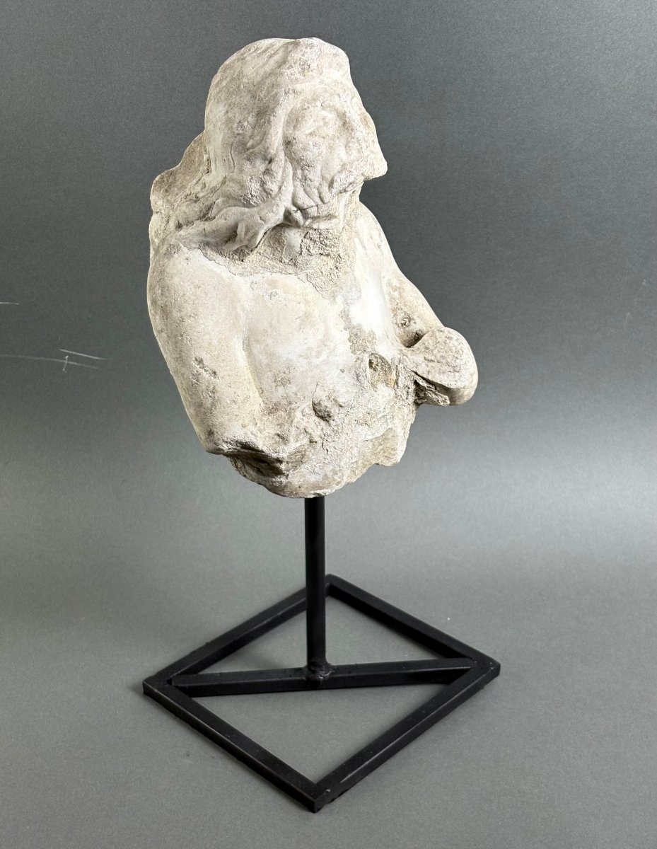 Marble Triton: Fragment Of An Italian Baroque Sculpture, Mid-17th Century-photo-4