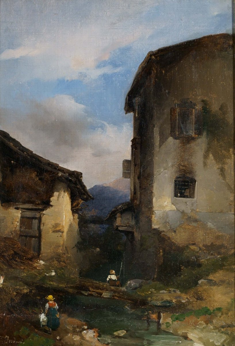 Domenico Induno (1815–1890), “swiss Landscape,” Bernasconi Collection-photo-2