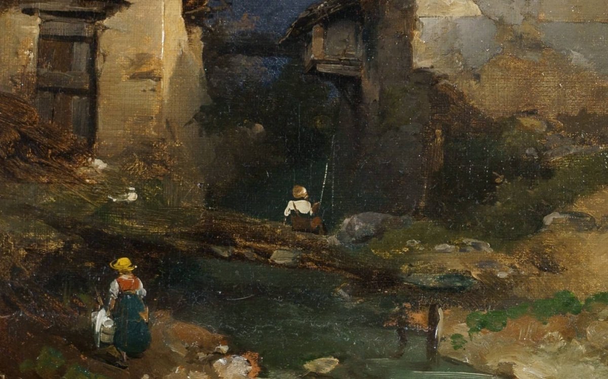 Domenico Induno (1815–1890), “swiss Landscape,” Bernasconi Collection-photo-6