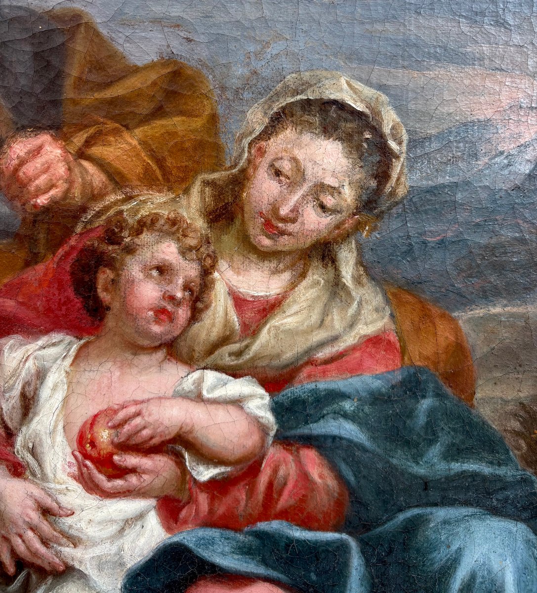 17th Italian Baroque School "rest On The Flight Into Egypt" -photo-3
