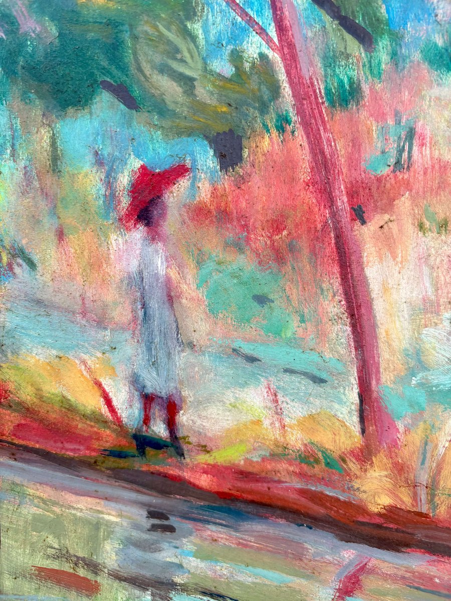 French Post-impressionist School, "figures On The River," Early 20th Century-photo-1