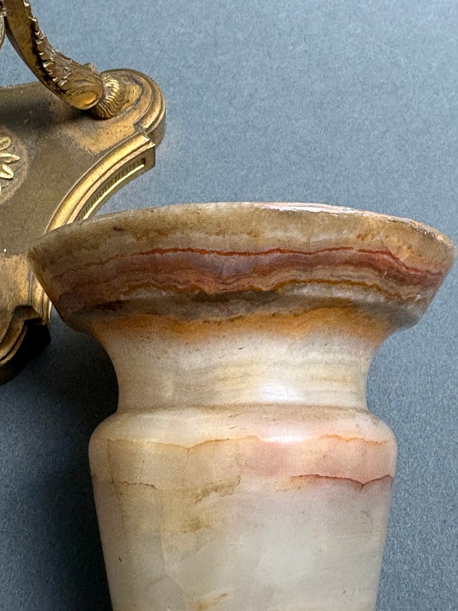 Journet et Cie Paire de Vases Athénienne en Onyx Algérien et Bronze Doré-photo-4