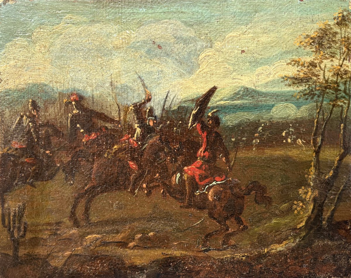 17th Baroque Battle Scene By A Follower Of Jacques Courtois