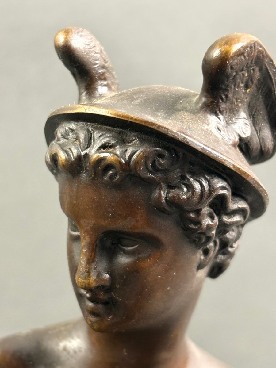 19th Pair Of Neoclassical Sculptures In Patinated Bronze From The Late Grand Tour -photo-4
