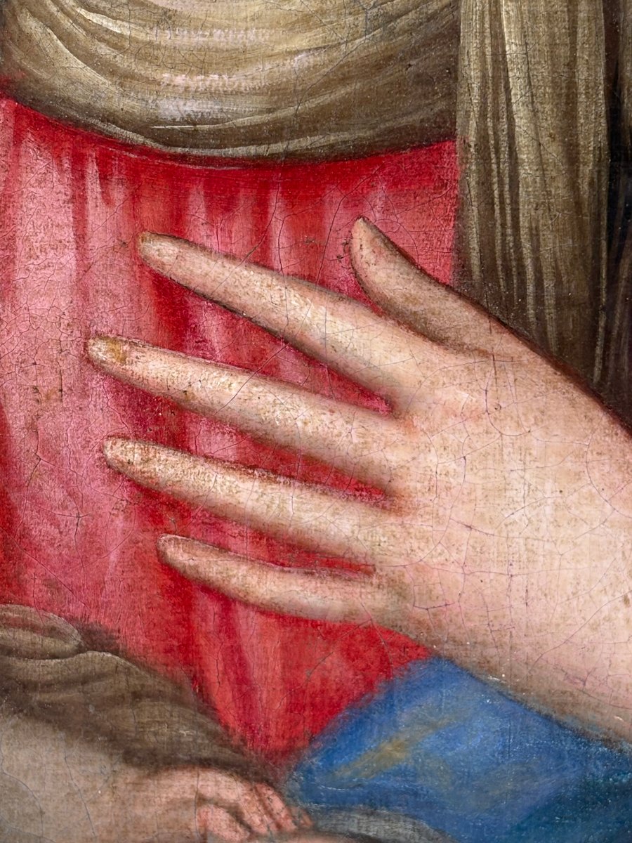« Vierge à l'Enfant », École italienne, Huile sur Toile XVIIIe siècle  -photo-7