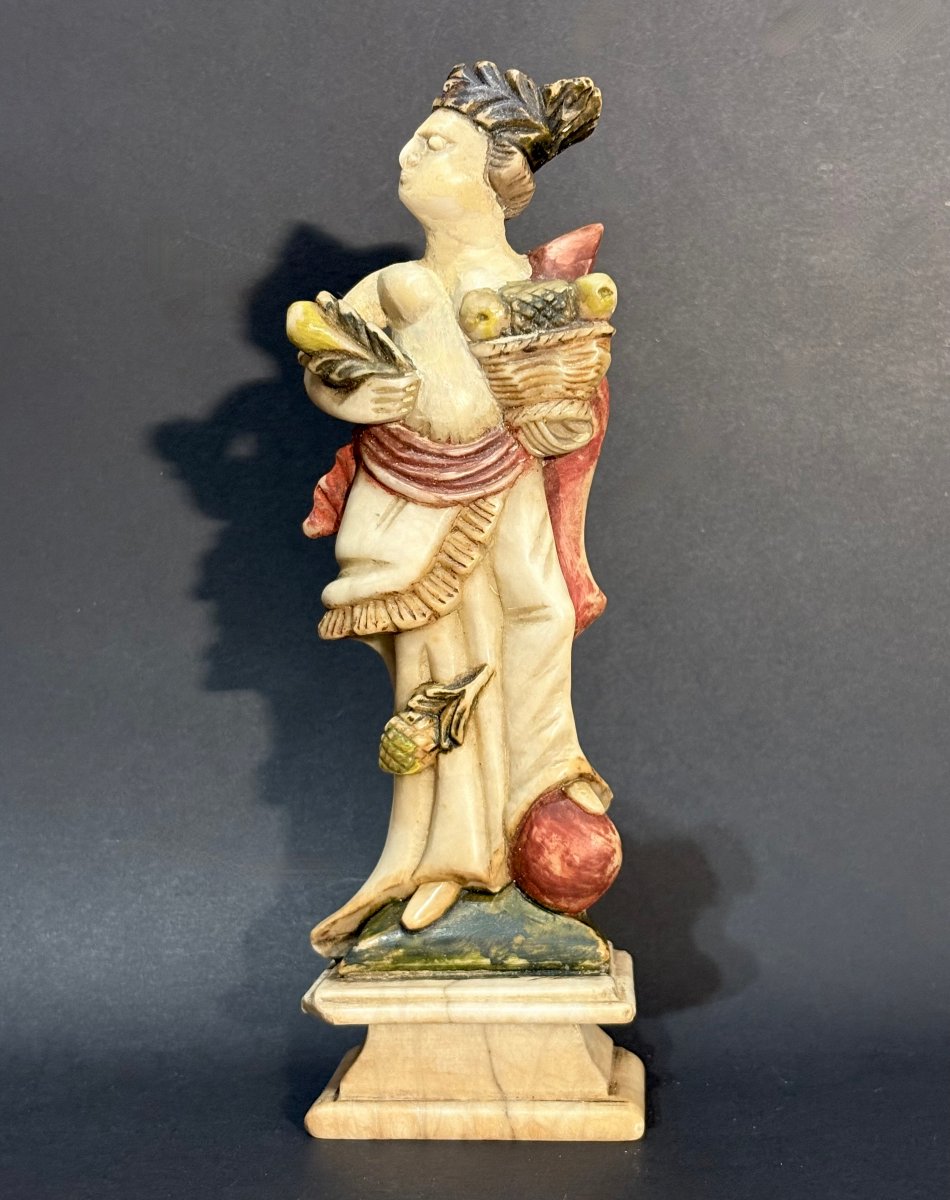 "the Four Seasons," 17th Polychrome Alabaster Group From Northern Italy-photo-2