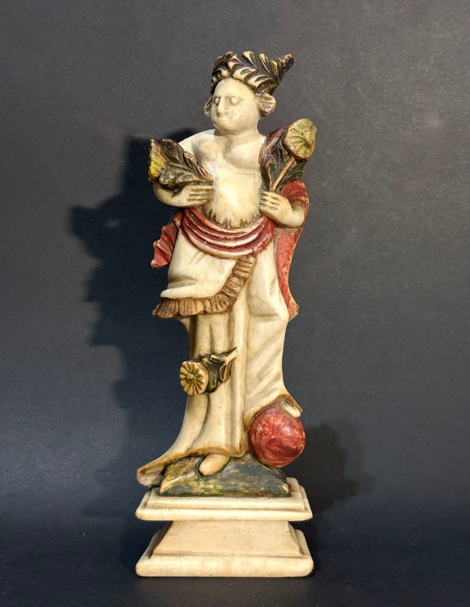 "the Four Seasons," 17th Polychrome Alabaster Group From Northern Italy-photo-1