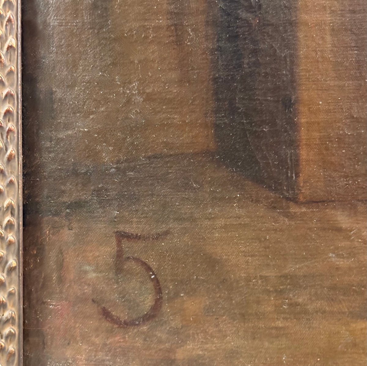 Grand Nu Masculin Académie, Huile sur Toile, fin XIXe/début XXe siècle-photo-3
