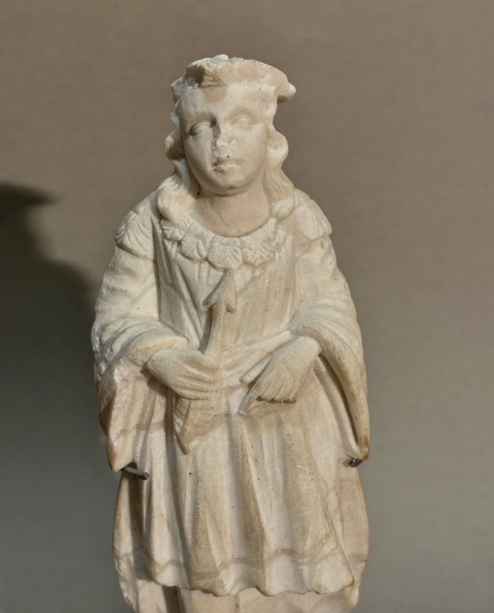 Saint Sébastien Vêtu, Sculpture en Marbre Renaissance Italien-photo-2