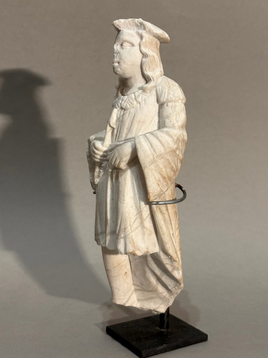 Saint Sébastien Vêtu, Sculpture en Marbre Renaissance Italien-photo-3