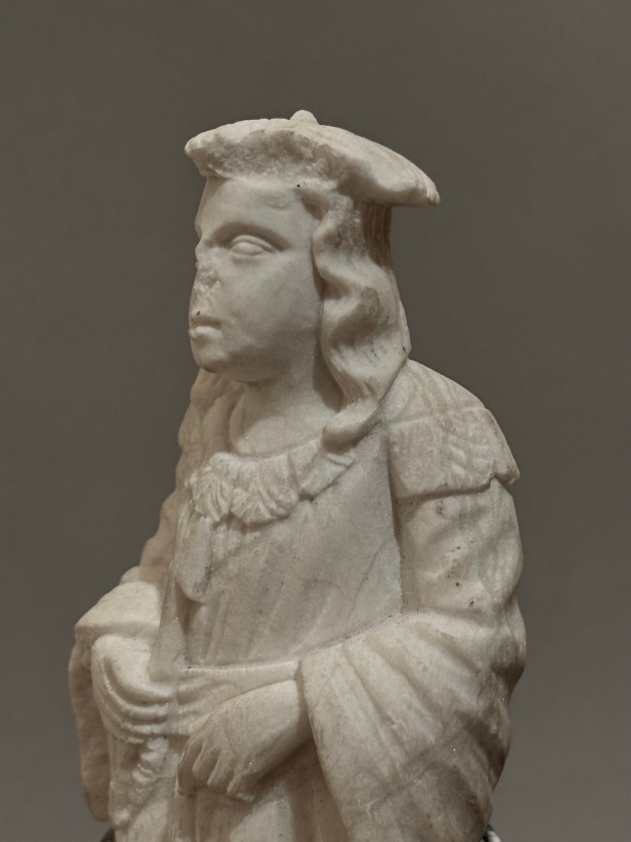 Saint Sébastien Vêtu, Sculpture en Marbre Renaissance Italien-photo-6