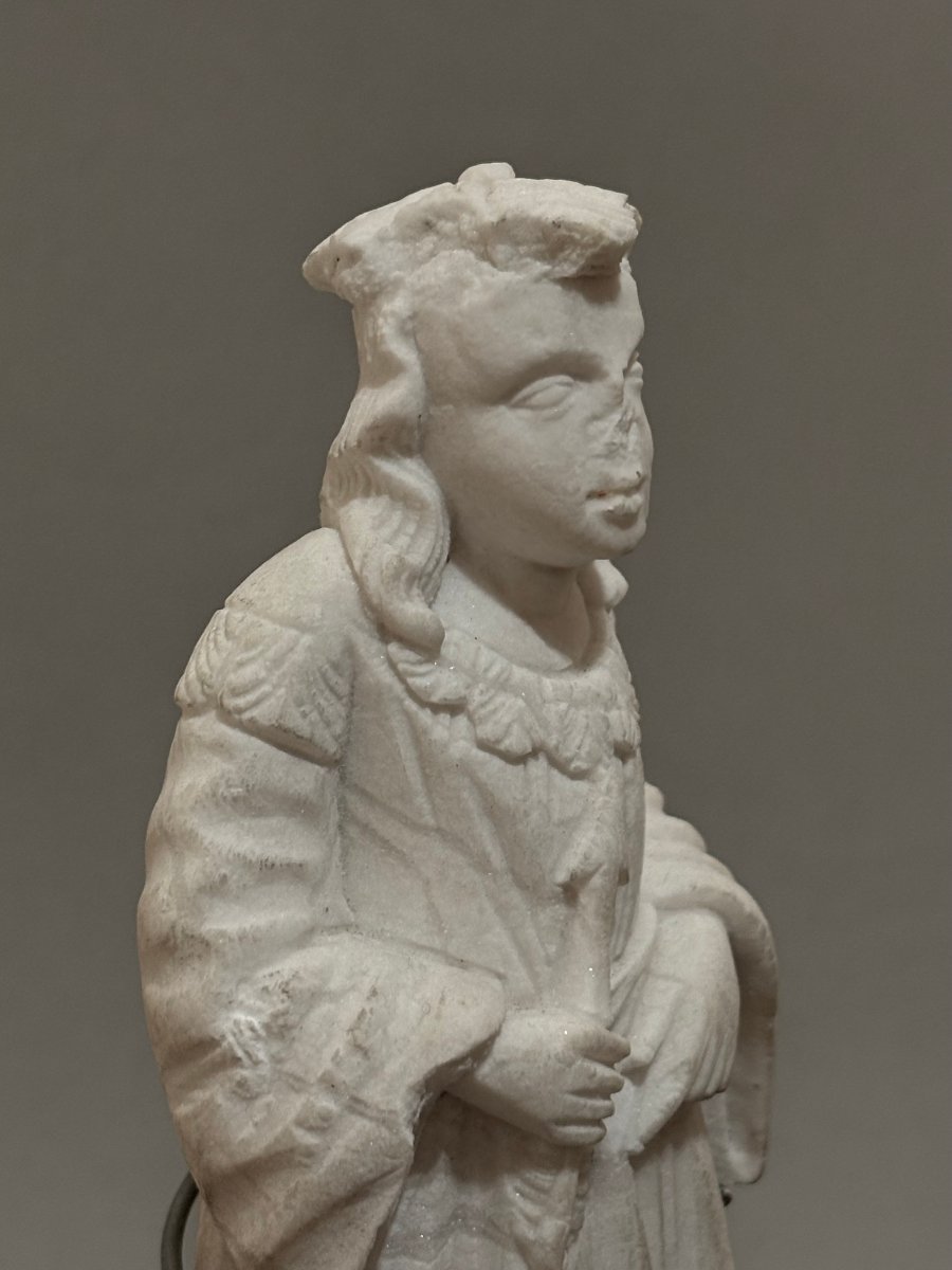 Saint Sébastien Vêtu, Sculpture en Marbre Renaissance Italien-photo-7