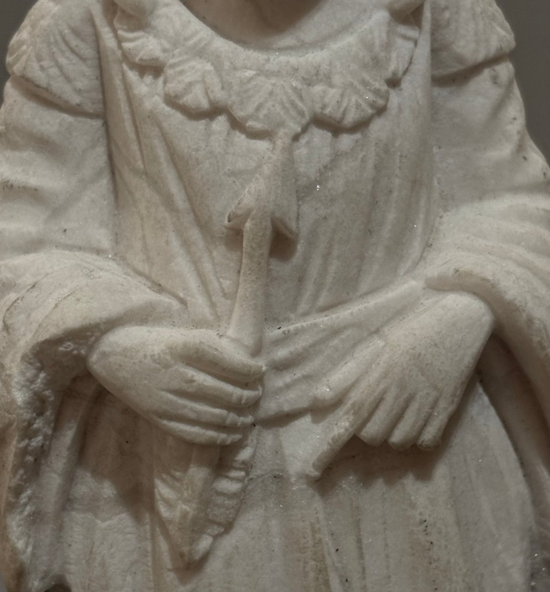 Saint Sébastien Vêtu, Sculpture en Marbre Renaissance Italien-photo-8