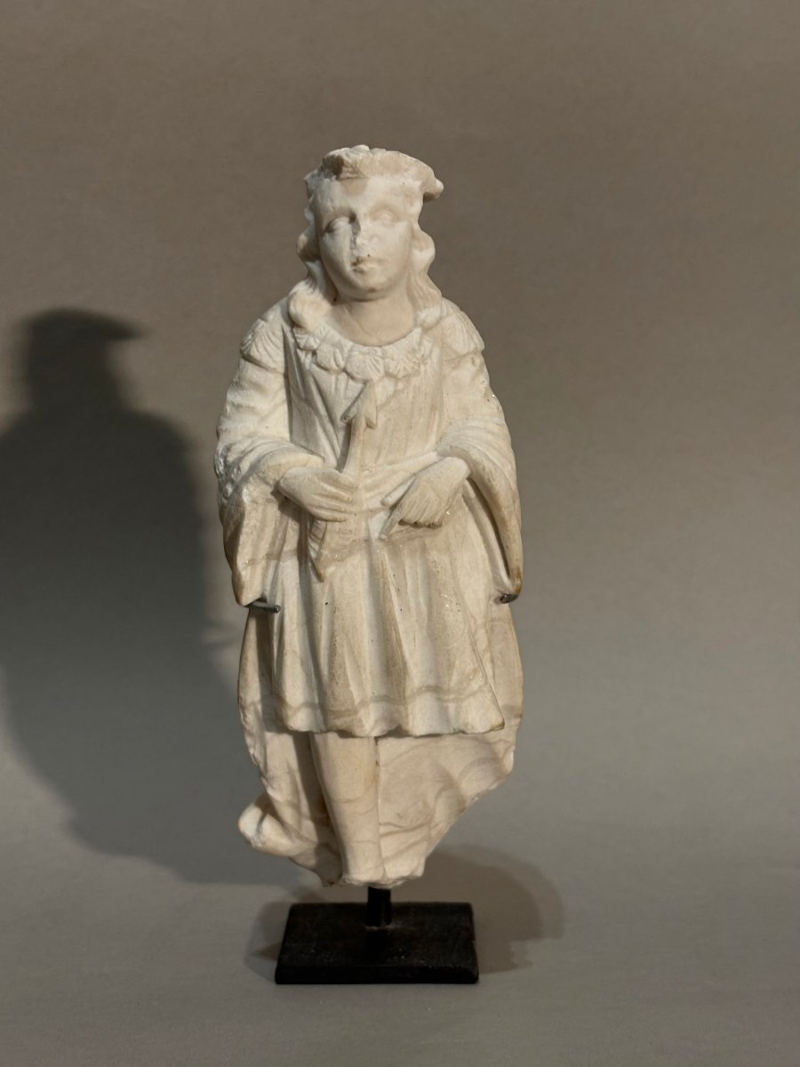 Saint Sébastien Vêtu, Sculpture en Marbre Renaissance Italien