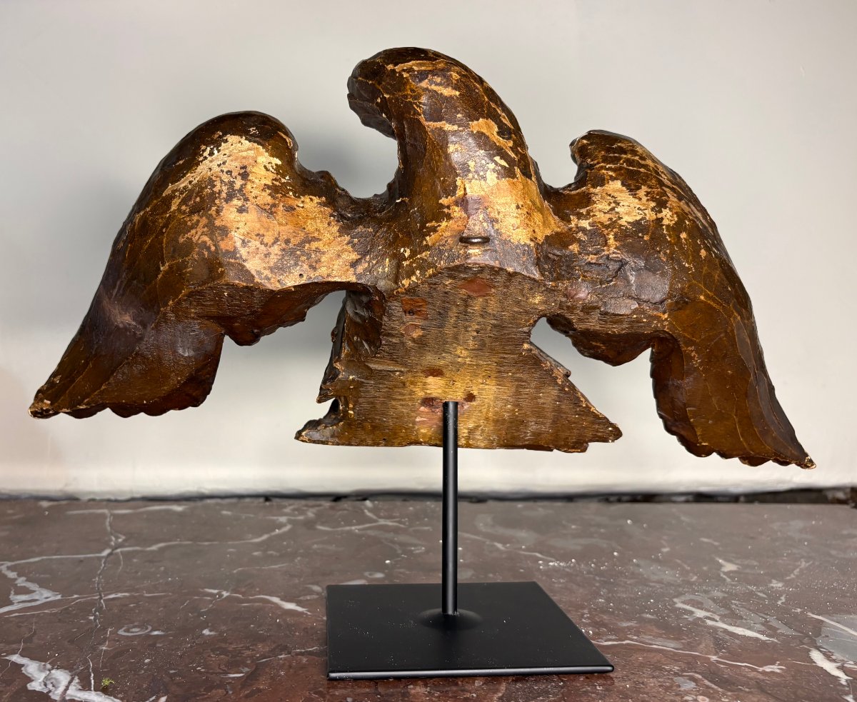 Neoclassical Eagle In Gilded Wood, Italy, 18th Century-photo-2