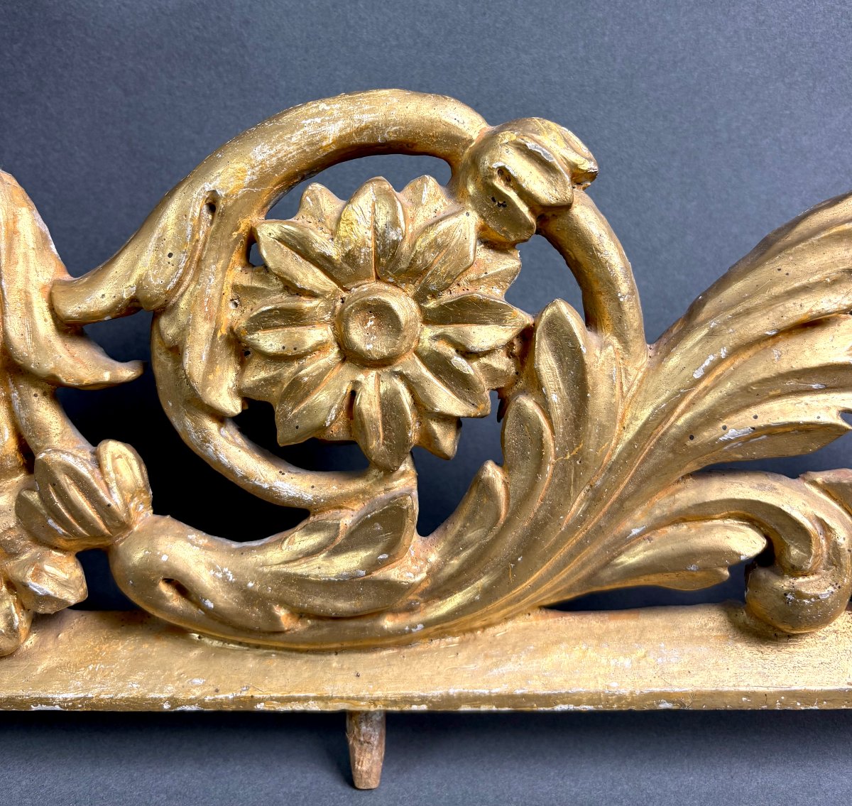 Grande Dessus de Porte Frise en Bois Doré Moitiè du 19éme-photo-4