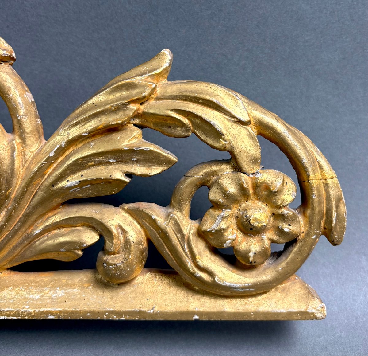 Grande Dessus de Porte Frise en Bois Doré Moitiè du 19éme-photo-1