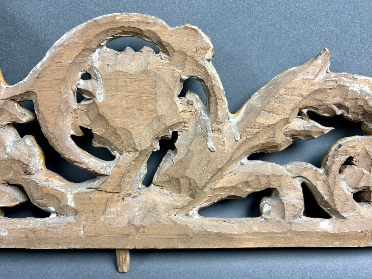 Grande Dessus de Porte Frise en Bois Doré Moitiè du 19éme-photo-3
