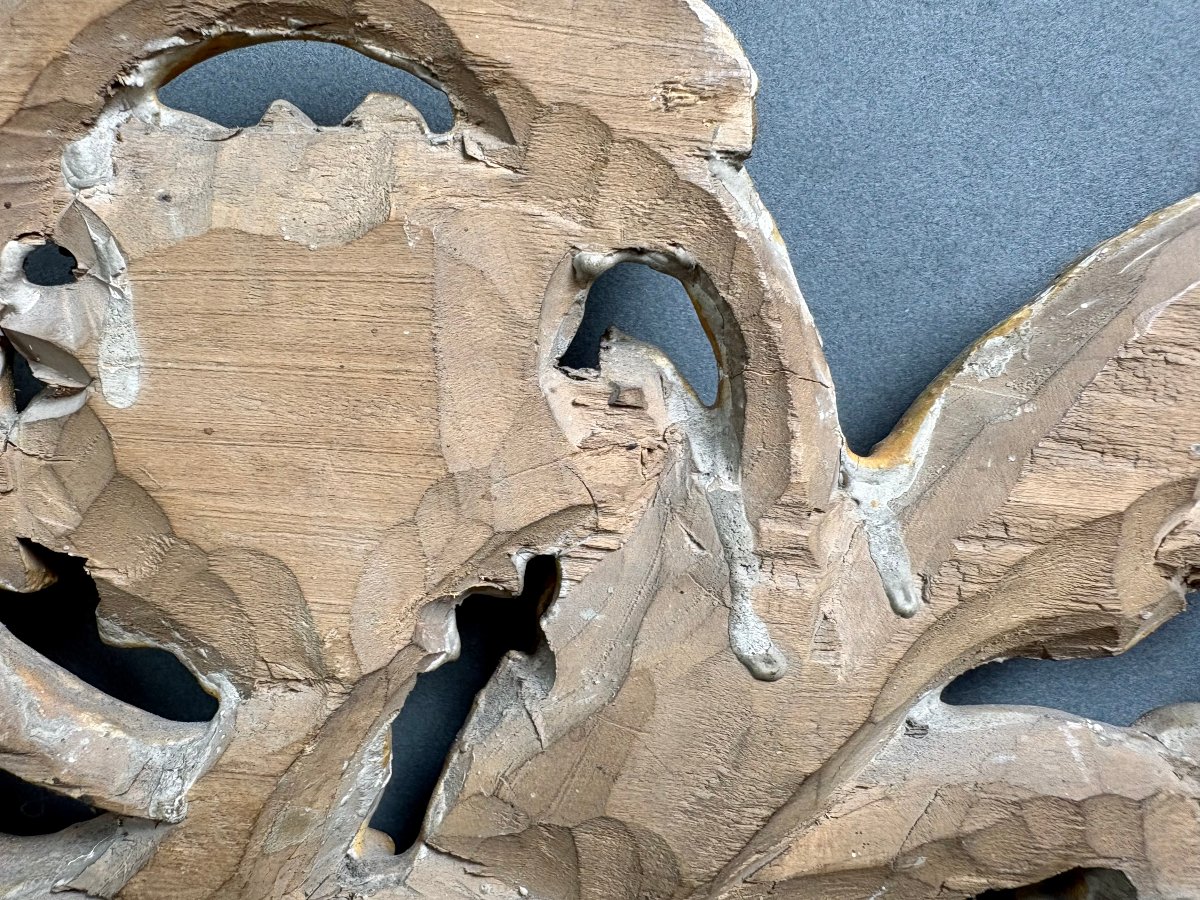 Grande Dessus de Porte Frise en Bois Doré Moitiè du 19éme-photo-4
