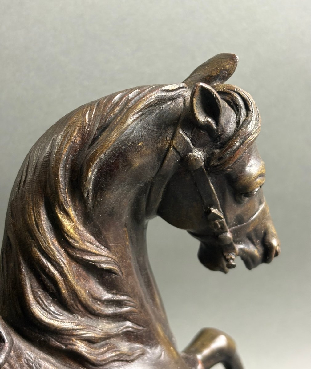 19th French School Bronze Sculpture Of King Clovis On Horseback-photo-1