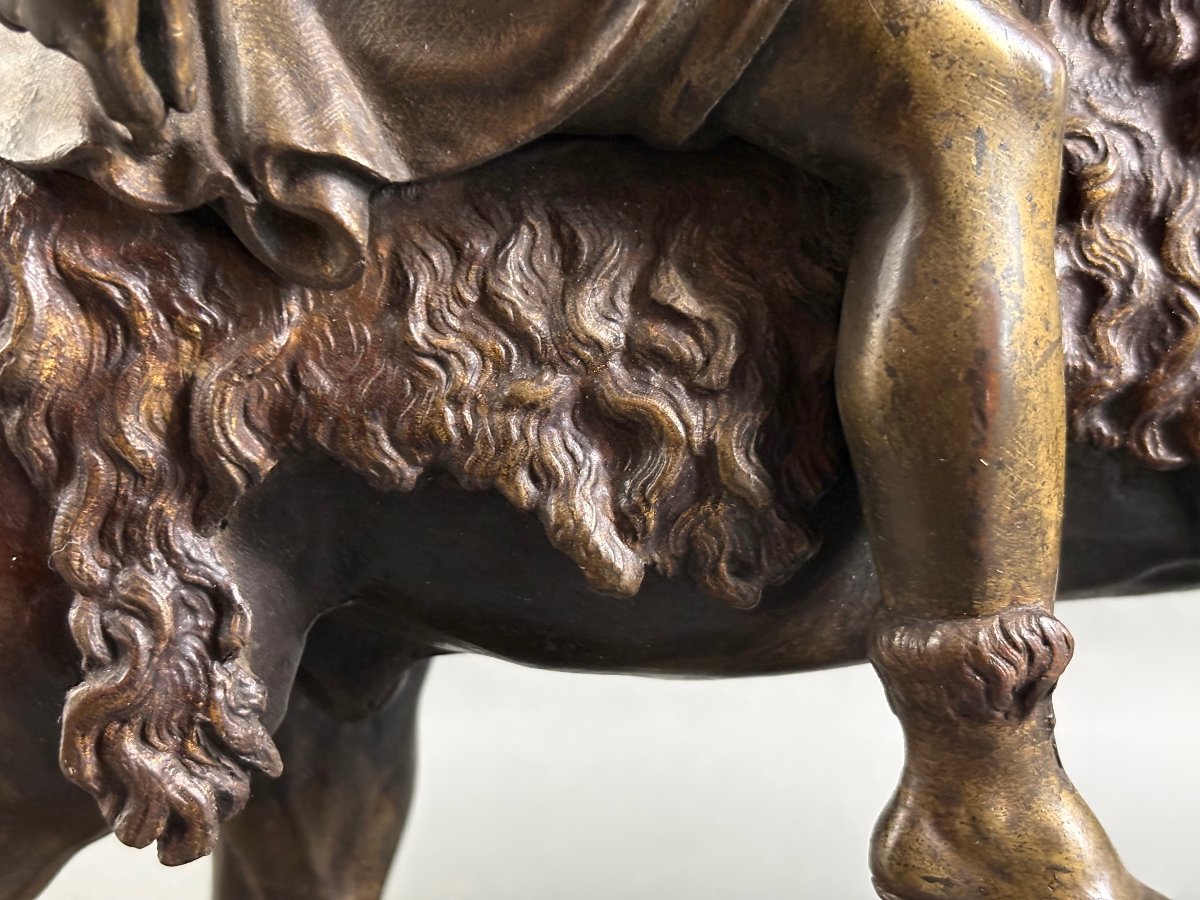 19th French School Bronze Sculpture Of King Clovis On Horseback-photo-3