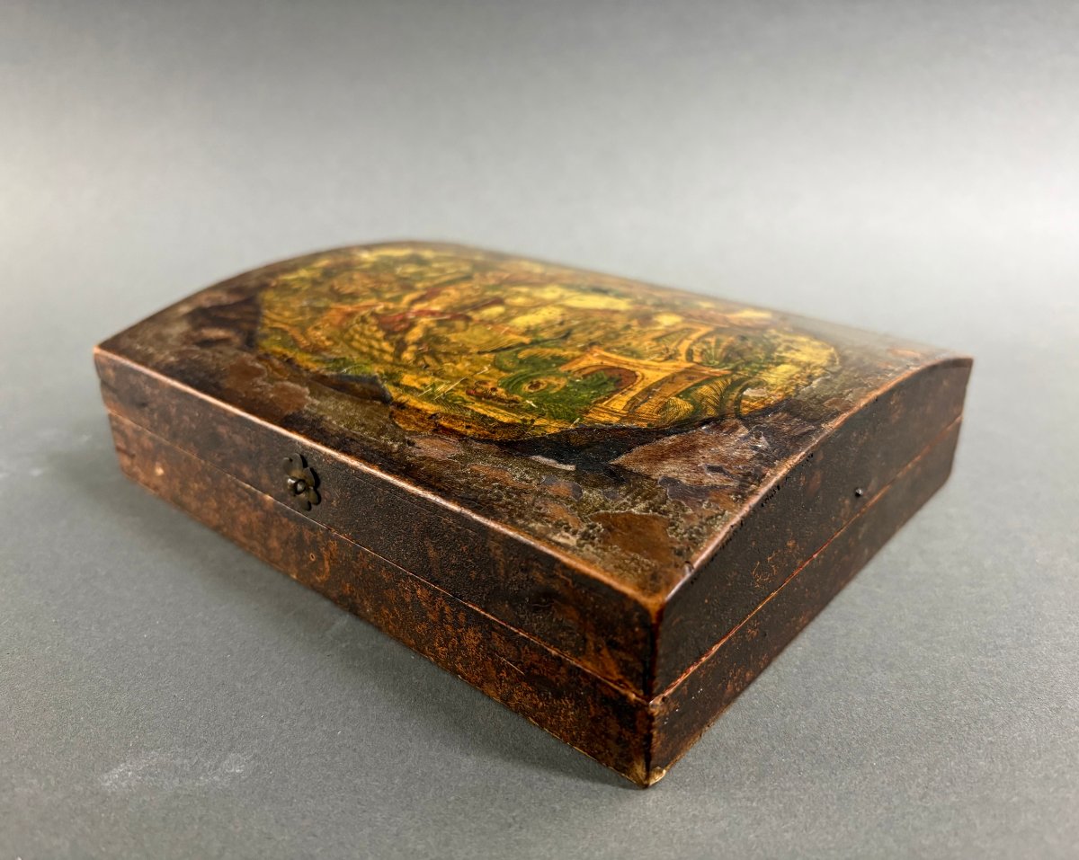 Lacquered Wooden Box In The “arte Povera” Style, Venice, 19th Century-photo-3