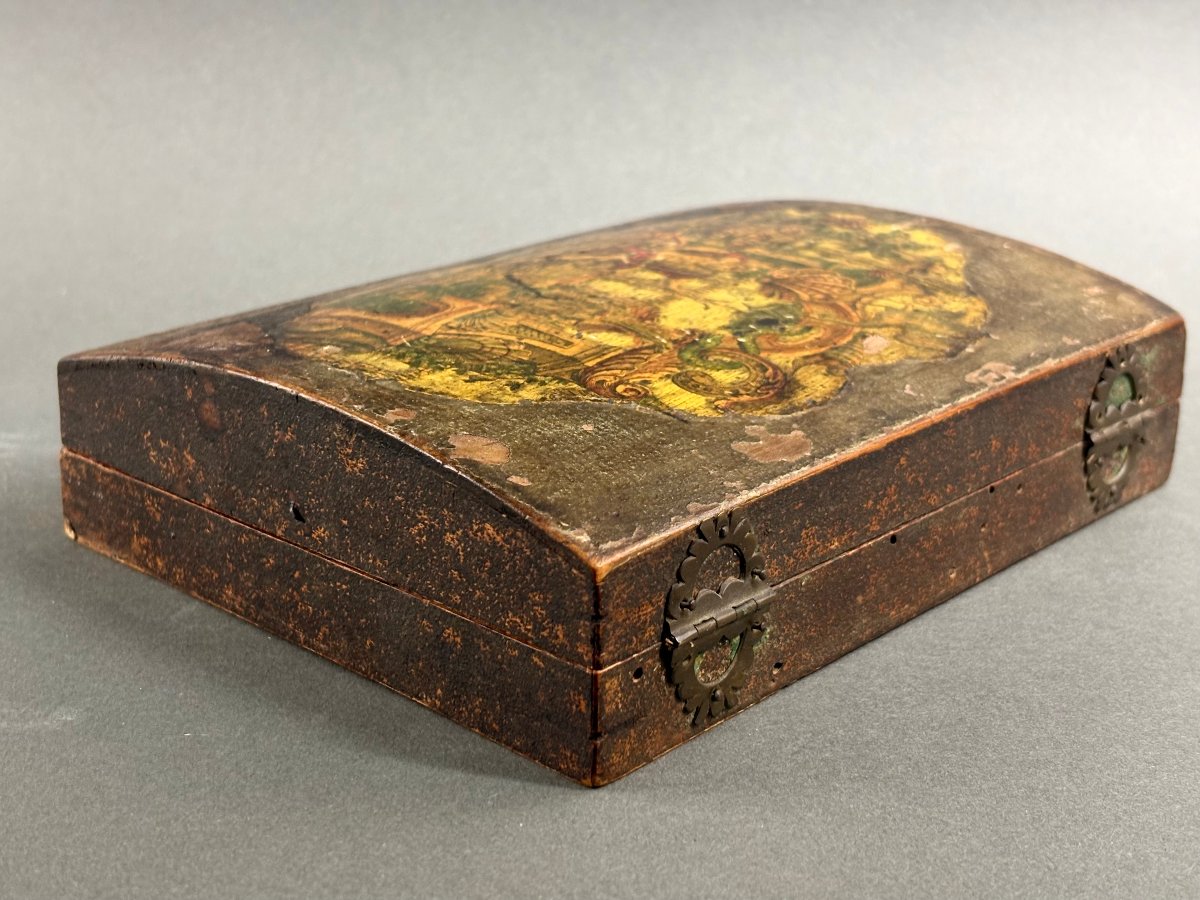 Lacquered Wooden Box In The “arte Povera” Style, Venice, 19th Century-photo-4