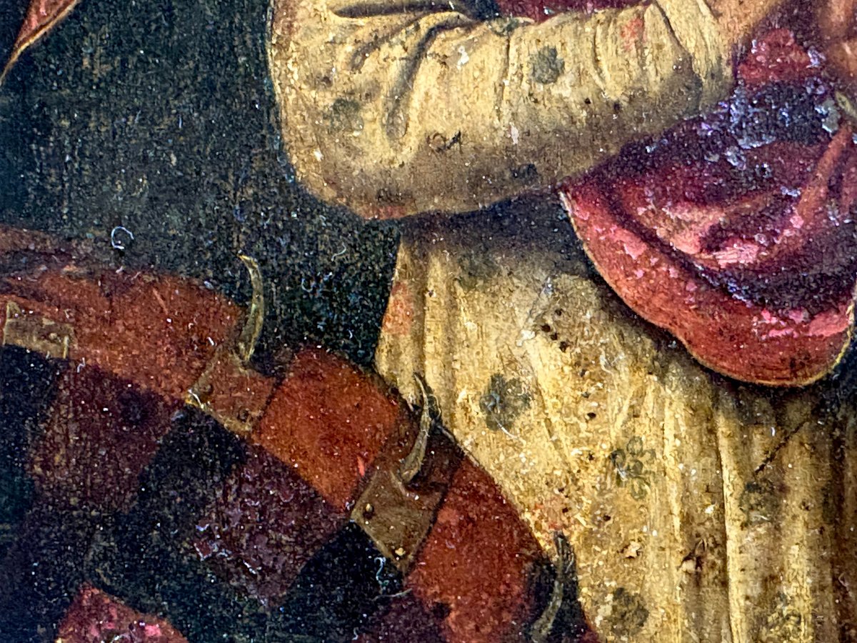  Sainte Catherine d'Alexandrie, Peinture  à l'Huile sur Cuivre, XVIIIe siècle-photo-2