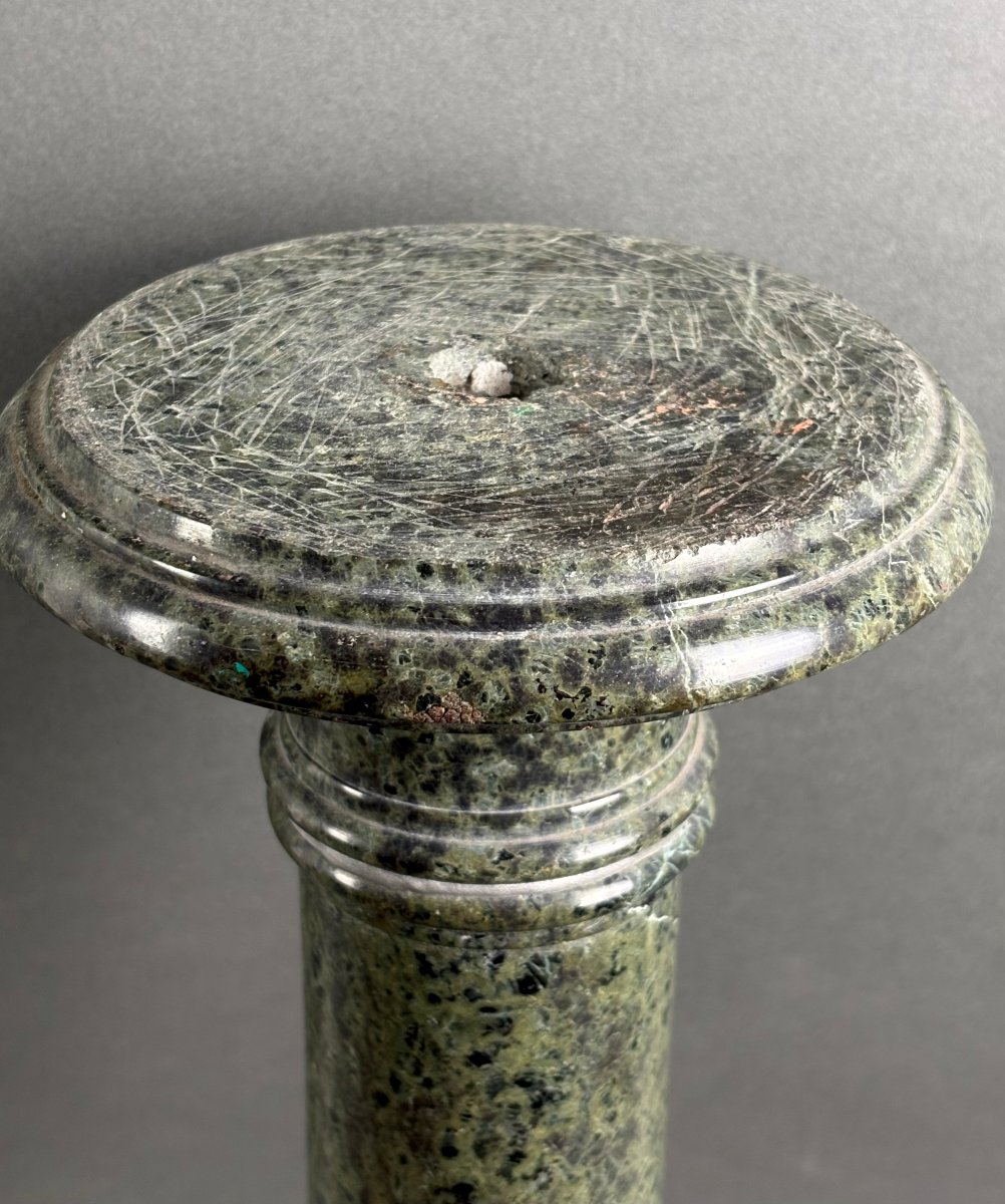 Petite Colonne du Grand Tour en Marbre Verde Alpi 19éme-photo-1