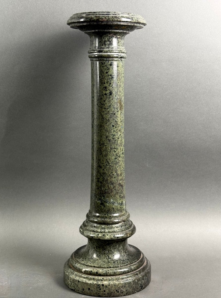 Petite Colonne du Grand Tour en Marbre Verde Alpi 19éme