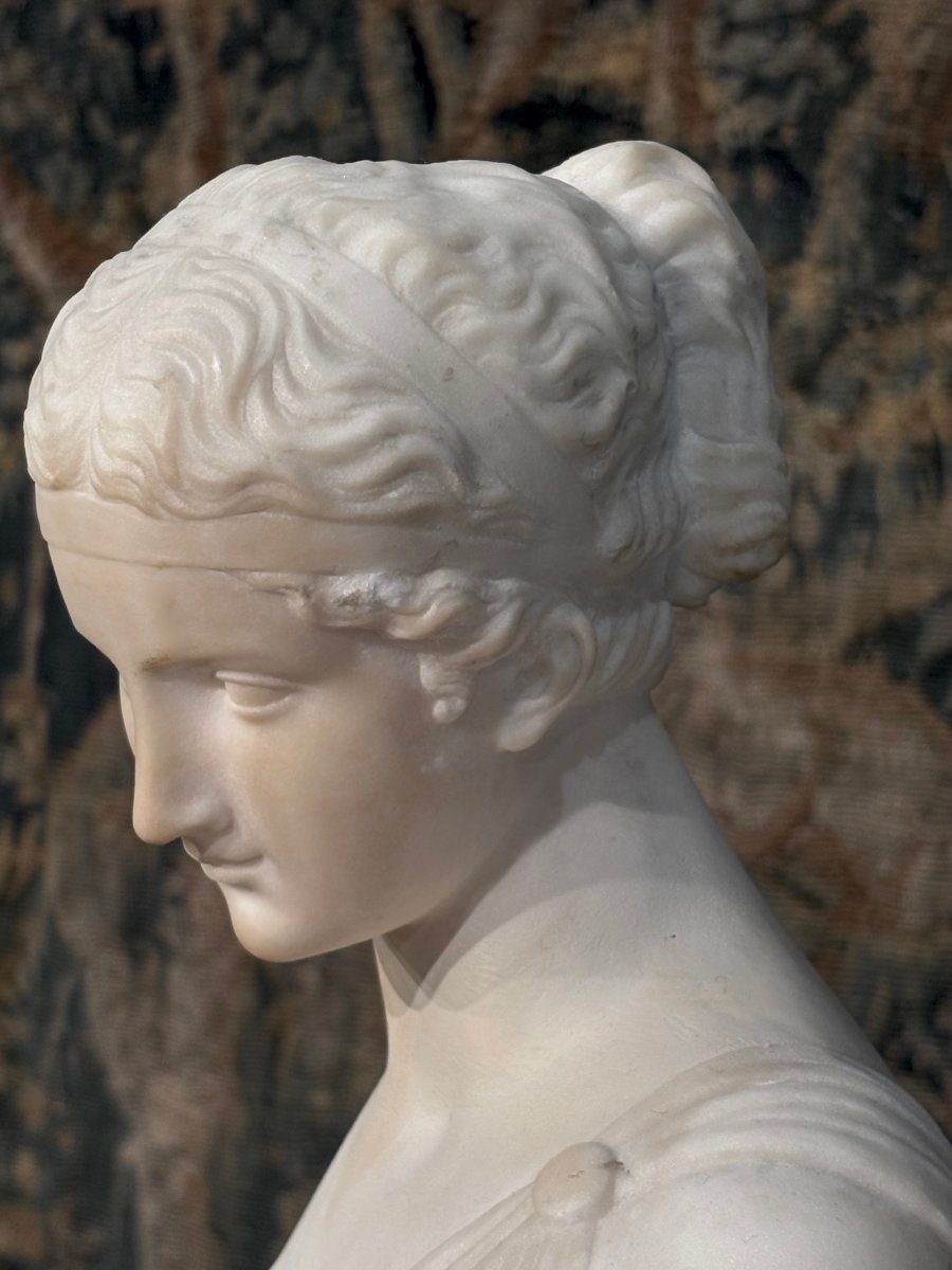 Hébé Grande Sculpture en Marbre Néoclassique d'après Berthel Thorvaldsen, XIXe siècle-photo-5