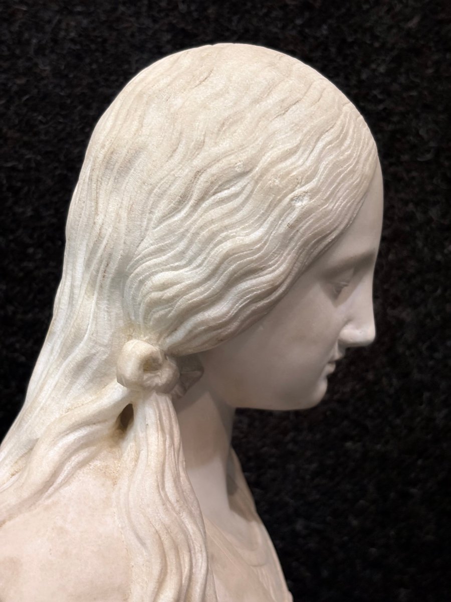 Achille Bianchi (1837-1889) – Buste en marbre-photo-1