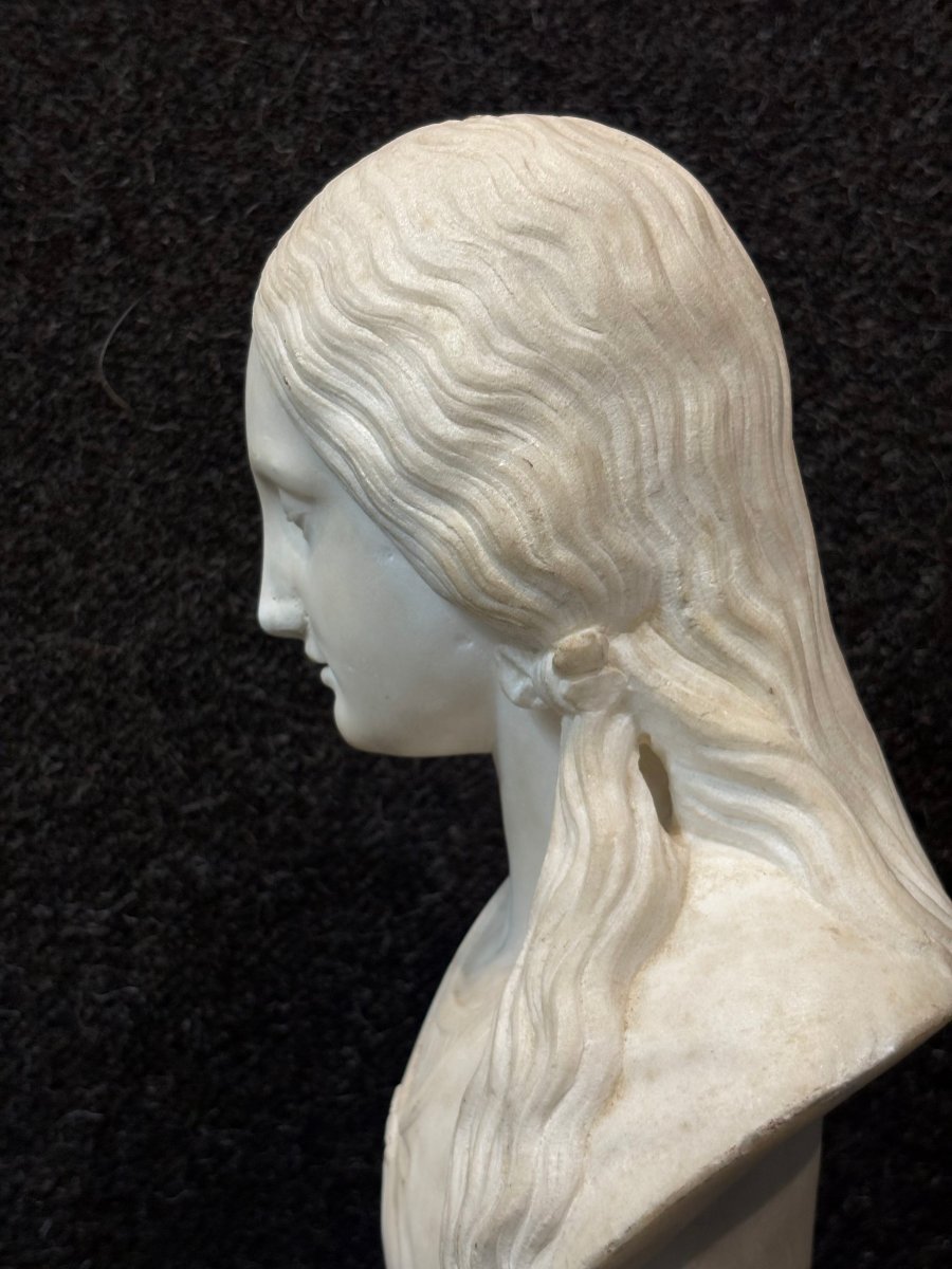 Achille Bianchi (1837-1889) – Buste en marbre-photo-5