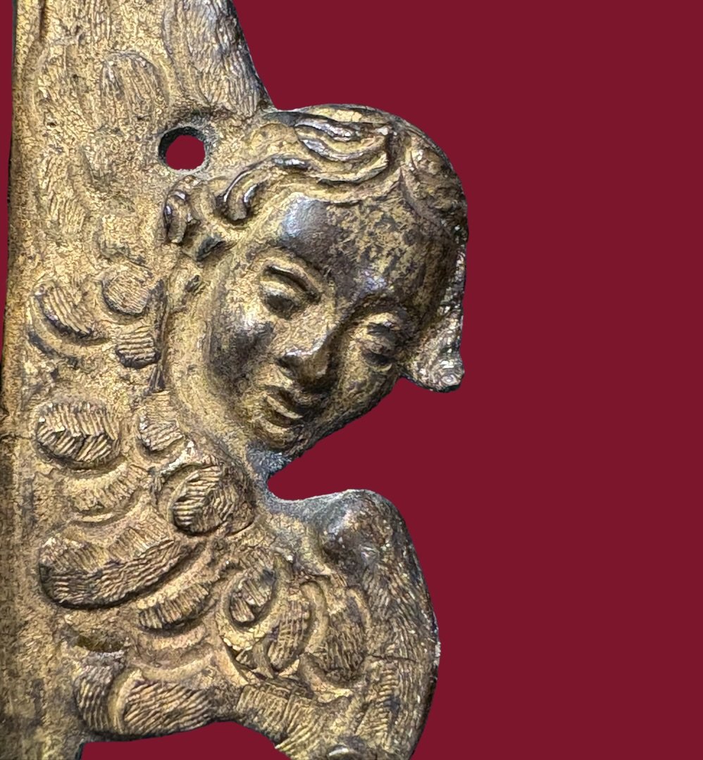 Cadre Bronze Doré et Pierres Dures Roma Grand Tour, XVIIIe siècle-photo-1